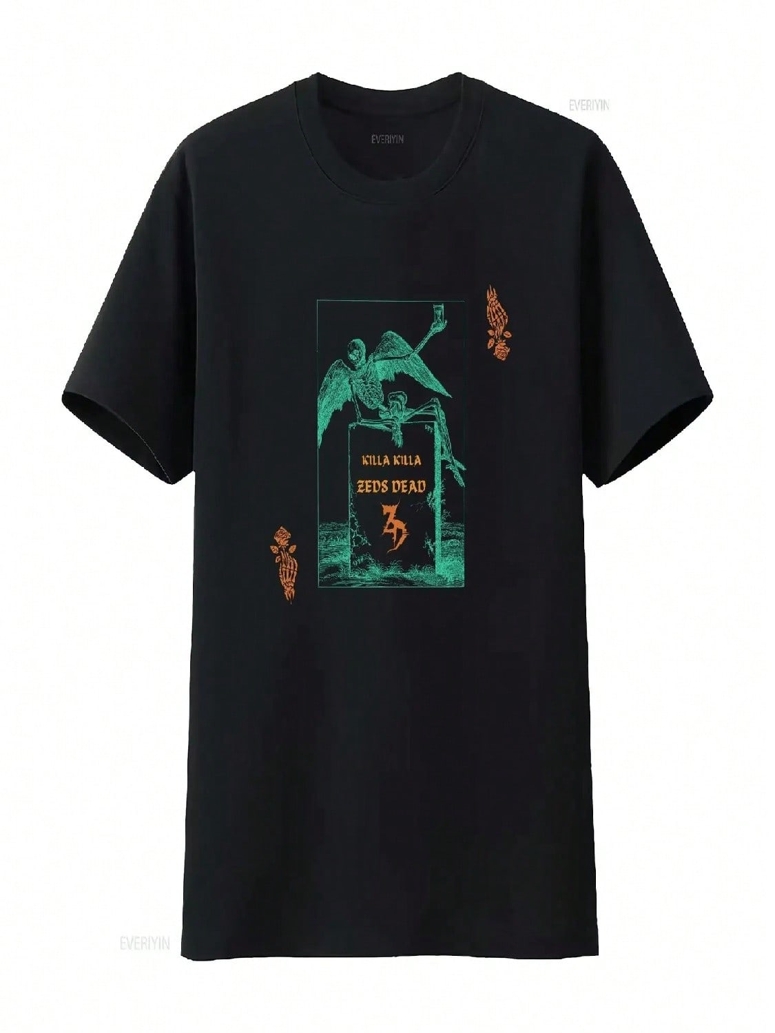 Killa Zeds Dead Classic  Essential T Shirt Spooky Graveyard Vintage Washed Streetwear Soft Stretched Comfortable S разноцветный