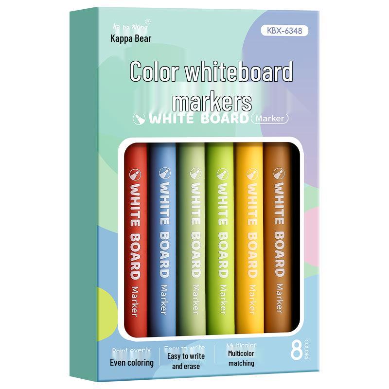 Kaba Bär Radierbare Mehrfarbige Whiteboard-Marker - 12 Farben für Kinder, Perfekt zum Lehren und Zeichnen.