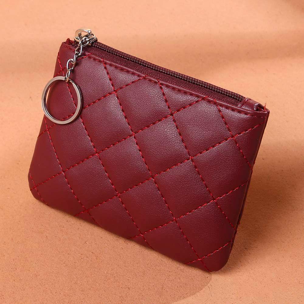 Retro With Zipper Gift PU Leather Girls Key Wallets Mini Coin Bag Money Clips Women Coin Purse