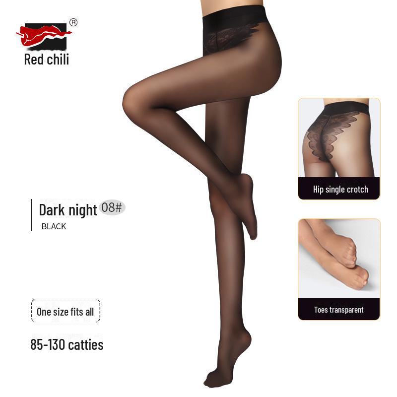 

Женские чулки Red Pepper Core-Spun Silk - 20D Bikini Butterfly Crotch, летние сексуальные, дышащие, анти-зацепляющие колготки One Size