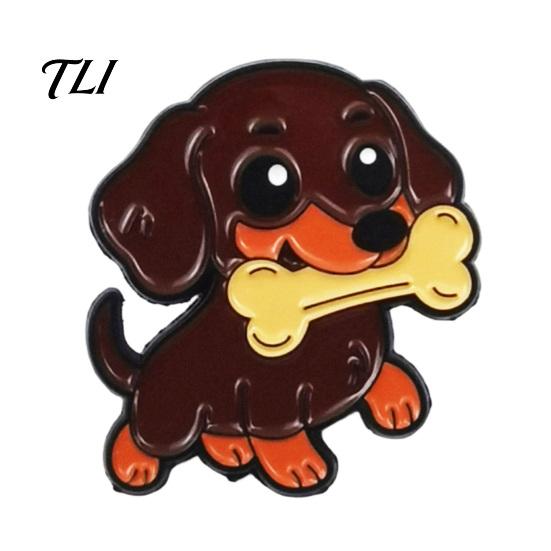 Hund Broschen Pin Cartoon Emaille Brosche, Legierung Welpen Revers für Männer Frauen, Mini Dekoratives Abzeichen Kleidung Tasche Hut Schal Anzüge