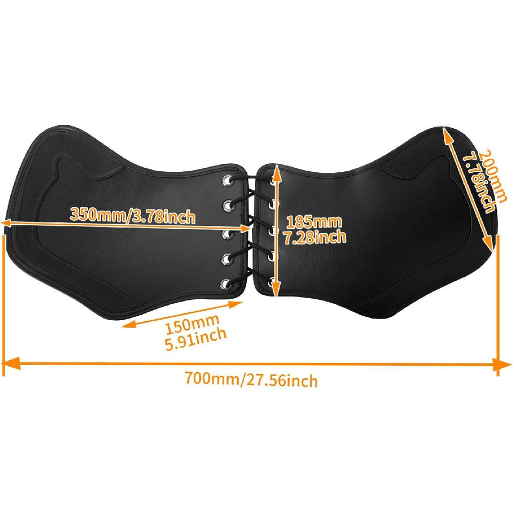 Motorcycle Leather Side Saddle Heat Shield Deflector Universal Fits for Harley Touring Sportster Dyna Softail Yamaha Honda Suzuki (Black)