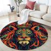 Royal Lion Round Area Rug,Carpet Rug for Living Room Bedroom Sofa Playroom Decor,Non-slip Floor Mat
