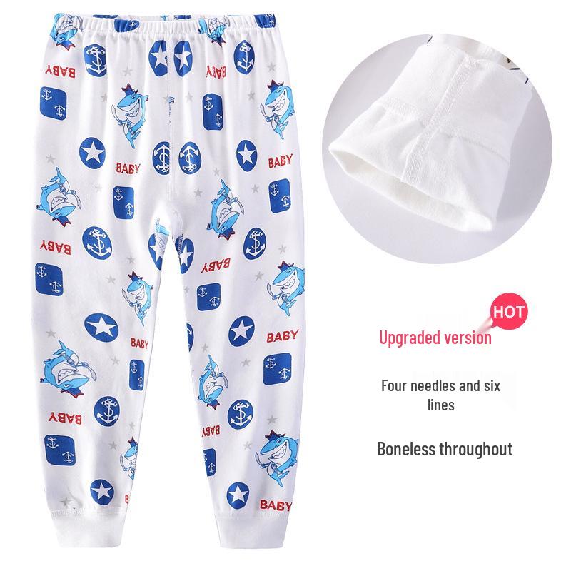 Kids' Pure Cotton Autumn Sleep Pants: Soft, Cozy Leggings for Boys and Girls