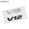OTOKIT 3D ABS Chrome Letters Car Fender Badge Sticker V12 Emblem Logo For Mercedes Maybach S600 W222 S500 W140 CL600 M275 CLS63 hgg0