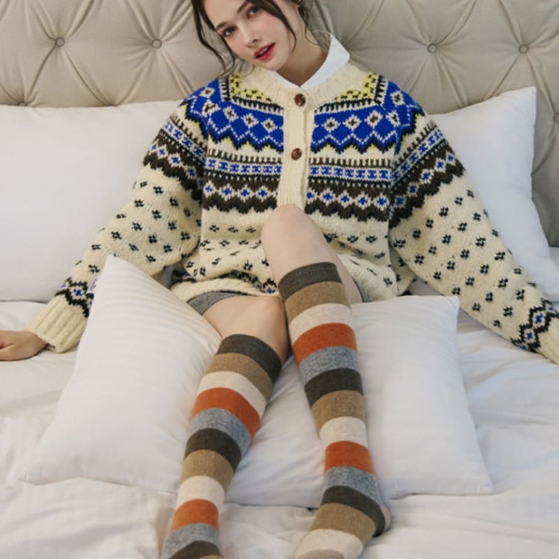 Bananasisters Indie Cashmere Wool Striped Knee Socks (2 Colors)
