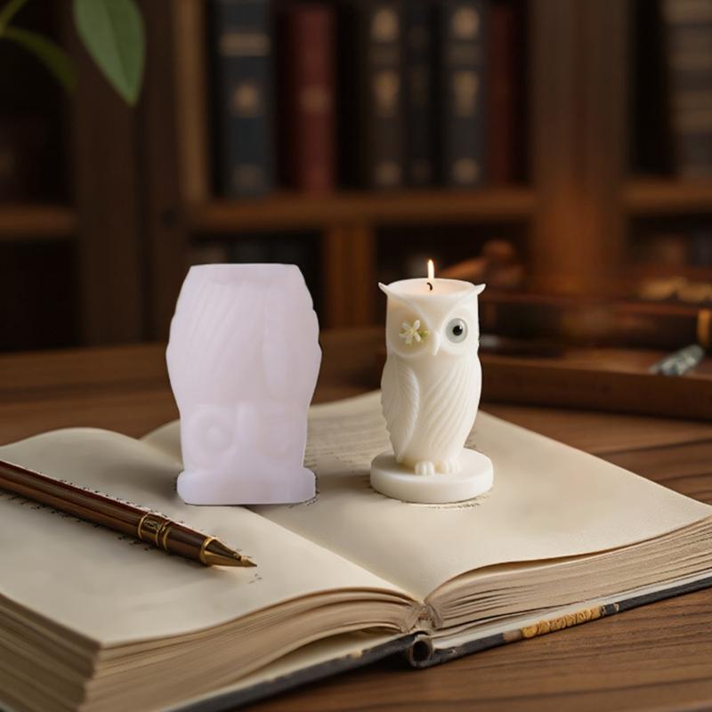 Owl Shaped Candle Silicone Mold Food Grade For DIY Scented Candle Handmade Soap Crafting Easily Release Design