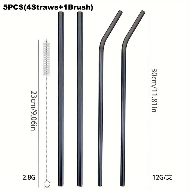 Paie de 30 cm pentru CUP Paie reutilizabile din inox 4 set de paie de băut colorate, sănătoase, ecologice, pentru smoothie de cocktail