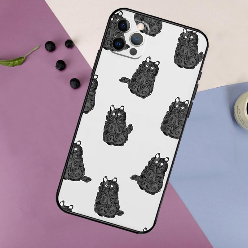 Minimalist Cats Phone Case For iPhone 16 15 11 12 13 14 Pro Max 7 8 Plus XS Max X XR Silicone Back Cover