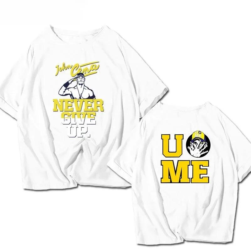 Luptătorul american John Cena Are Același Tricou Sport cu Mânecă Scurtă Never Give Up pentru Bărbați și Femei, Top cu Mânecă Scurtă din Bumbac Pur