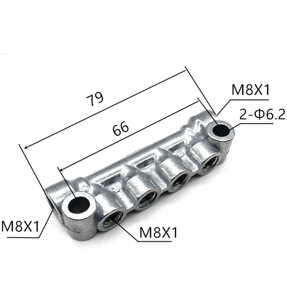 M8 M10 Pitch 1mm 2 3 4 5 6 7 8 10 Ways 4-12 Ports Zinc Alloy Resistance Oil Distributor Block Splitter Lubrication System