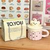 Funny Dog Ceramic Cup Souvenir Cup Household Water Cup with Lid Mug Birthday Gift Girl Coffee Cup