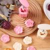 Hand Press Mooncake Mold Easy Demolding Clear Flower Stamps Food Grade for Home Baking Mid Autumn Festival DIY