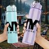 1PC NYC New York City Letter Print 750ml Color Plastic Sports Water Bottle Leakproof Flip Straw Lid Suitable for Sports Office Home Use