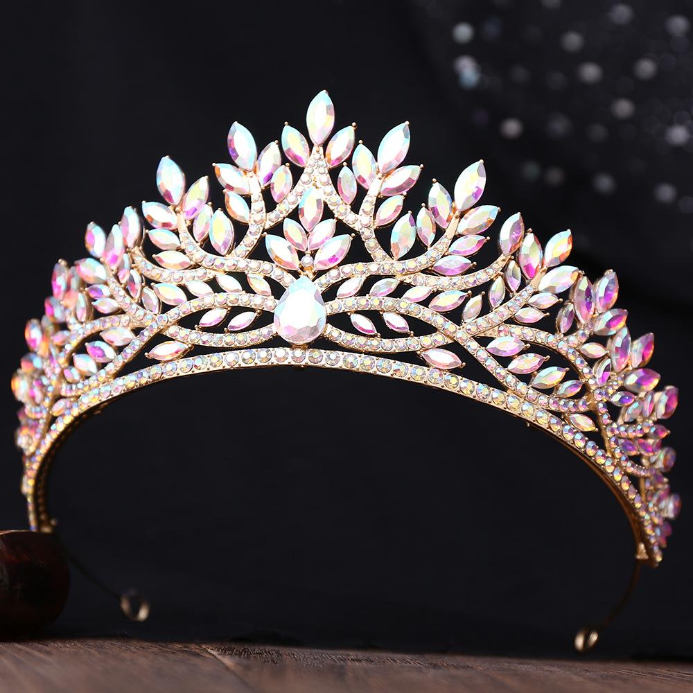 Baroque Crystal Crown for Women Tiaras Bride Wedding Dress Crown Hair Jewelry Princess Queen Party Birthday Headdress Bridal