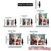 2pcs,Curtains Cute Santa Claus with Reindeer Snowman (2) Fashionable Popular Curtains Semi-Sheer Curtains Decorations Inside