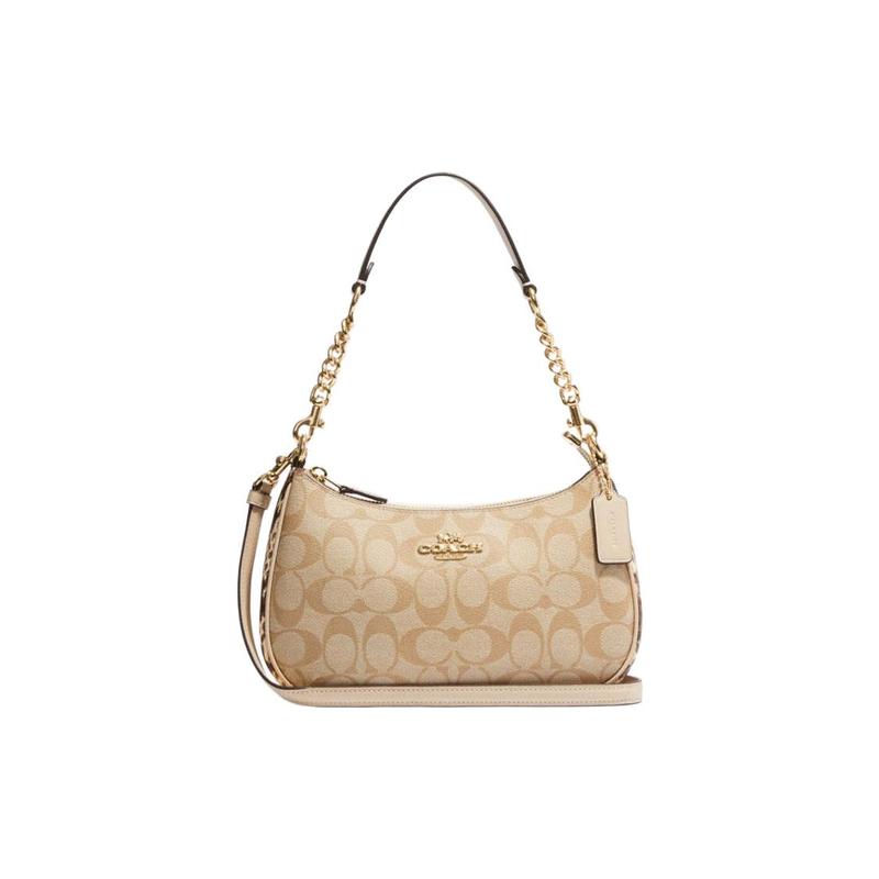 

COACH Teri 25 classic presbyopia printed PVC armpit bag mahjong bag hand shoulder bag small size women s off-white білий