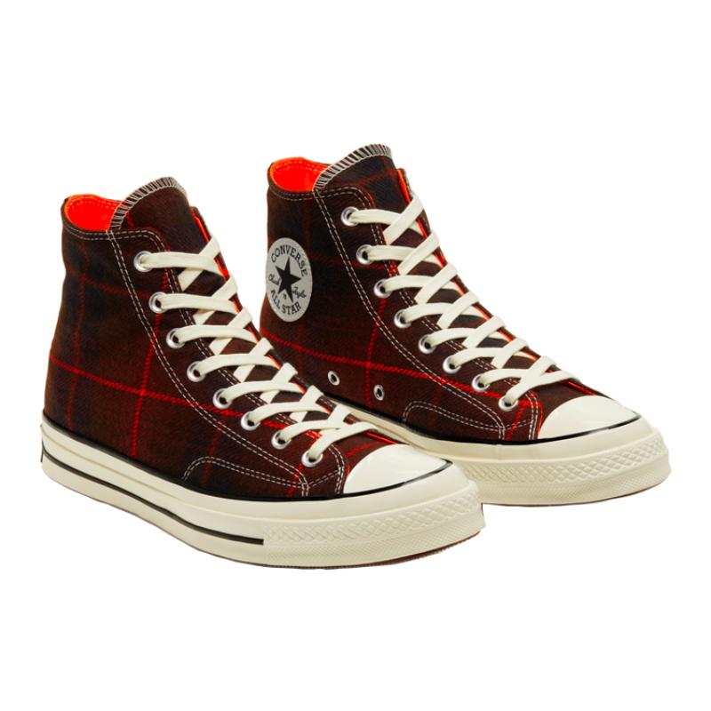 Converse Chuck Taylor All Star 70 Hi Black Orange Plaid Unisex