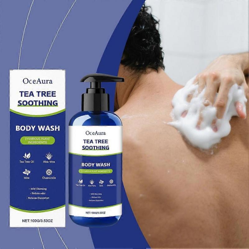 Natural Tea Tree Body Wash Pump Soothes Itching Healthy Skin Hypoallergenic
