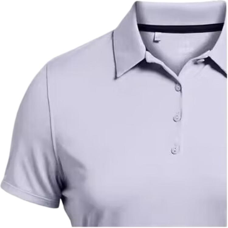 Under Armour Solid Color Casual Slim Fit Polo Shirt Women tops Light-Blue Purple 1383612-539