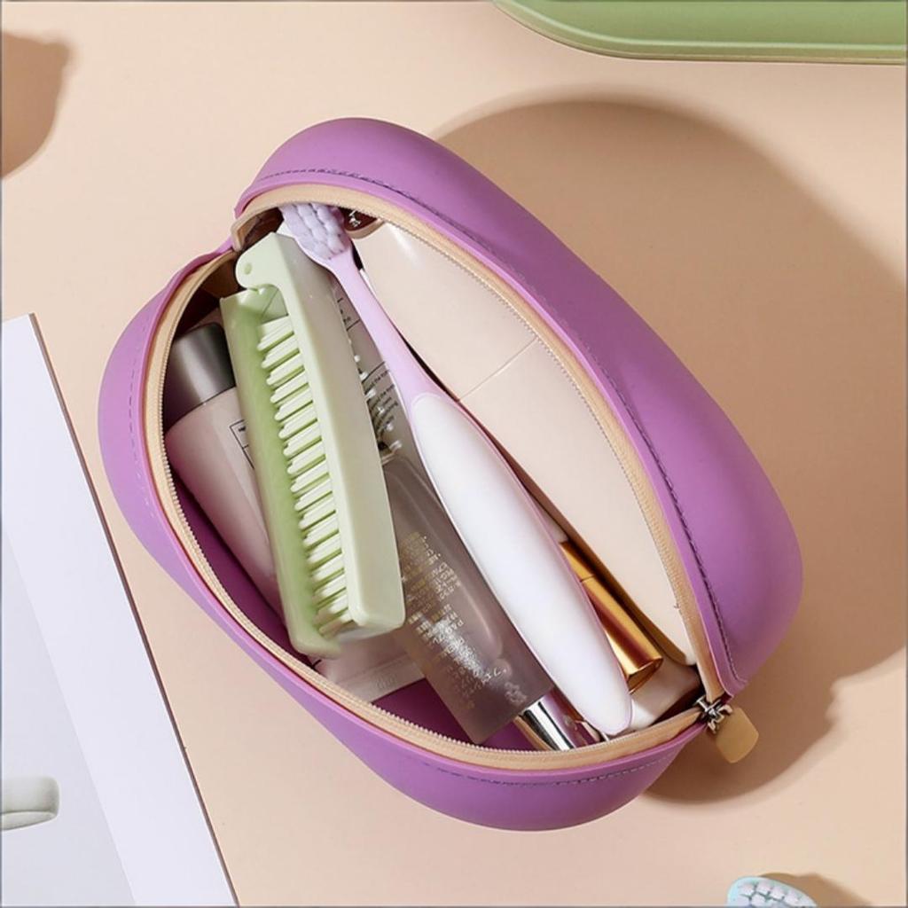Portable Large-Capacity Travel Organizer Storage Bag Pure Color Cosmetic Bag Waterproof Makeup Pouch Silicone Toiletry Bag