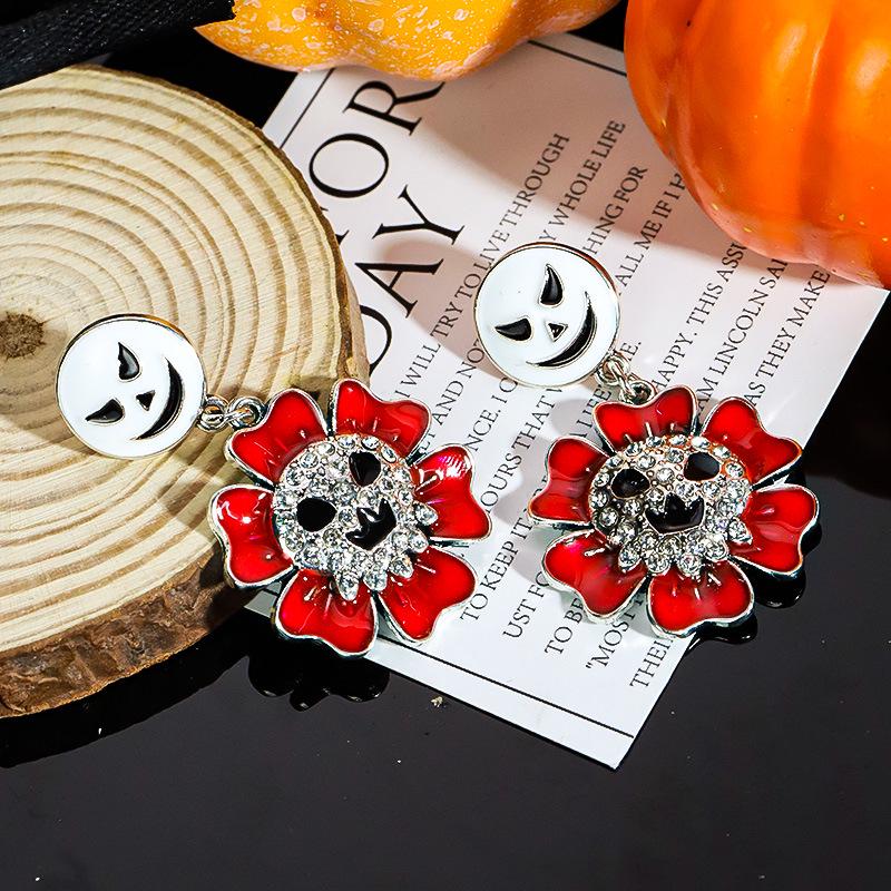 Halloween Cartoon Earrings: Pumpkin, Ghost & Bat Dangles for Women