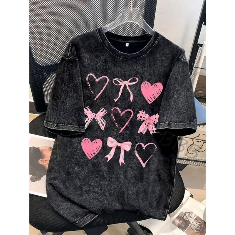 

European sizes A Printed Design Featuring a Heart And Bow in a Pink Graffiti Style, Suitable for Casual Outings, Outdoor, Holidays, And Gifting S чёрный