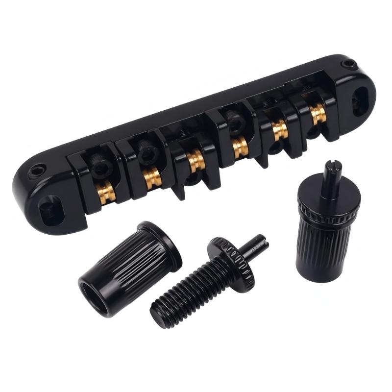 6 String Guitar Bridge Replacement Roller Saddles Guitar Bridge Tailpiece Electric Guitar Bridge Easy To Install