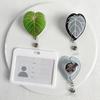 Acrylic Plant Leaf Cute Nurse Badge Reels Heavy Duty Retractable 360 Alligator Clip ID Holder For Student Doctor