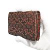 [Inden-ya] Inden Business Card Case, Large Capacity, Deerskin Leather, Black with Red Lacquer, Small Cherry Blossom and Iris Pattern, 2501-21-001