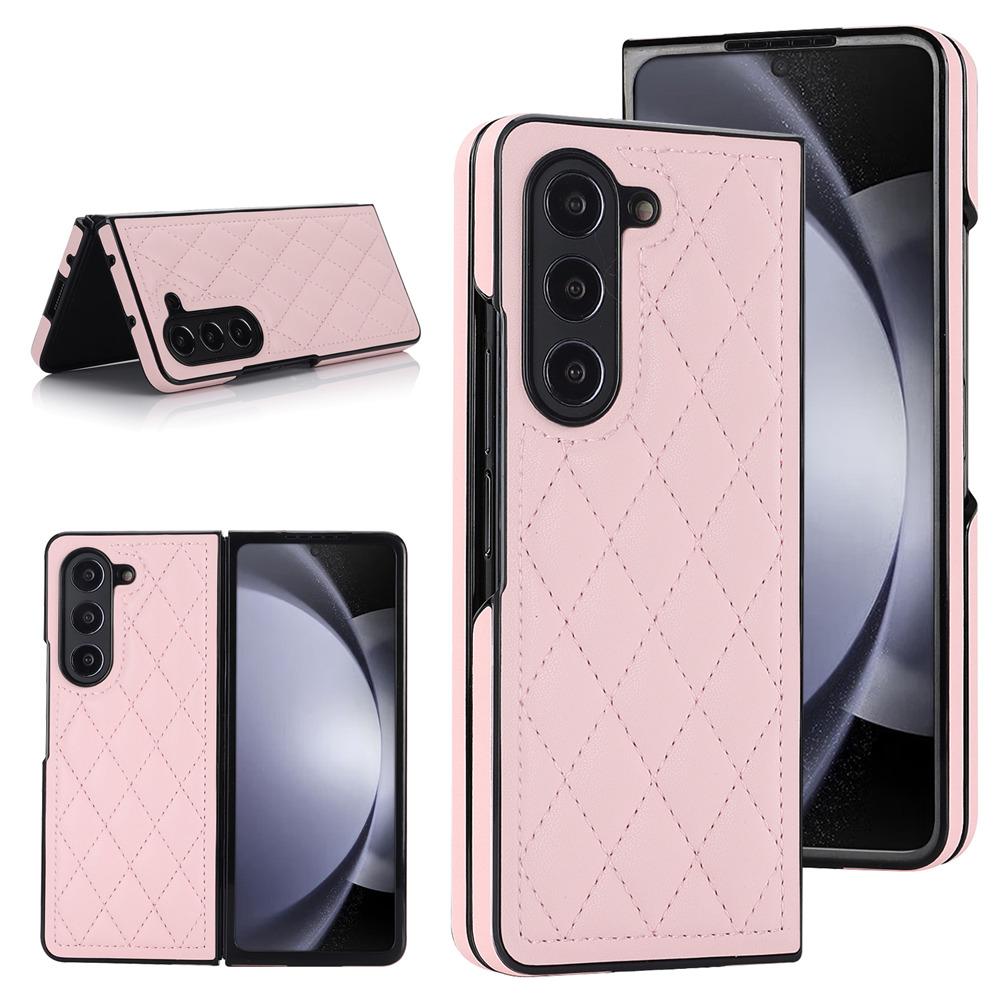 Fashion Rhombic Ultra-thin Leather Phone Case For Samsung Galaxy Z Fold 6 Fold 5 Fold 4 3 Shockproof Cover