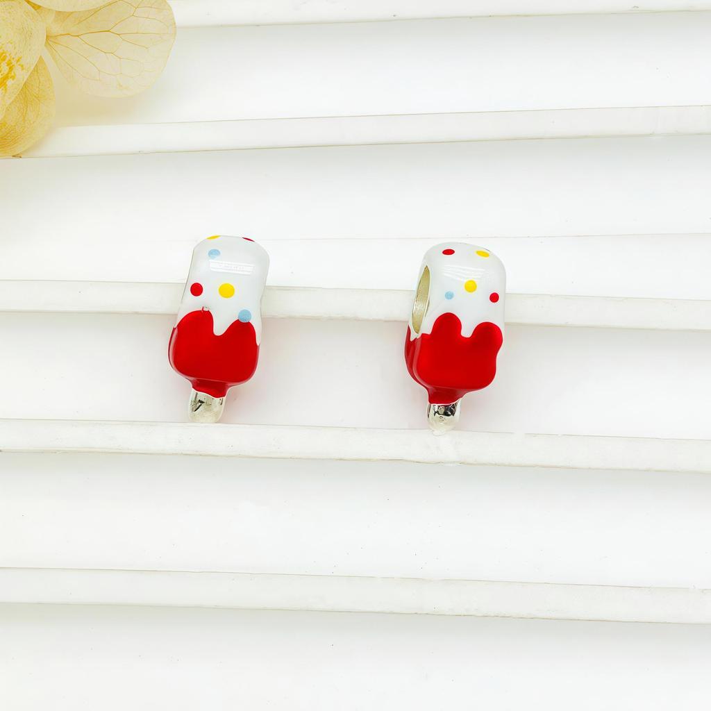 Hand-Painted 3D Cartoon Cake Ice Cream Beads for DIY Jewelry Making