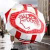 Olympiacos Fc Crest Emblem Automatic Folding Umbrella - 8-Rib Travel Umbrella with Auto Portable Case, Ideal Gift for Birthdays