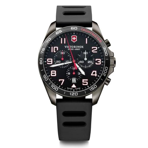 

VICTORINOX FIELDFORCE SPORT CHRONO Wristwatch, Stainless Steel Case (316L), Black Dial, Black Rubber Strap, Gift Item 241889