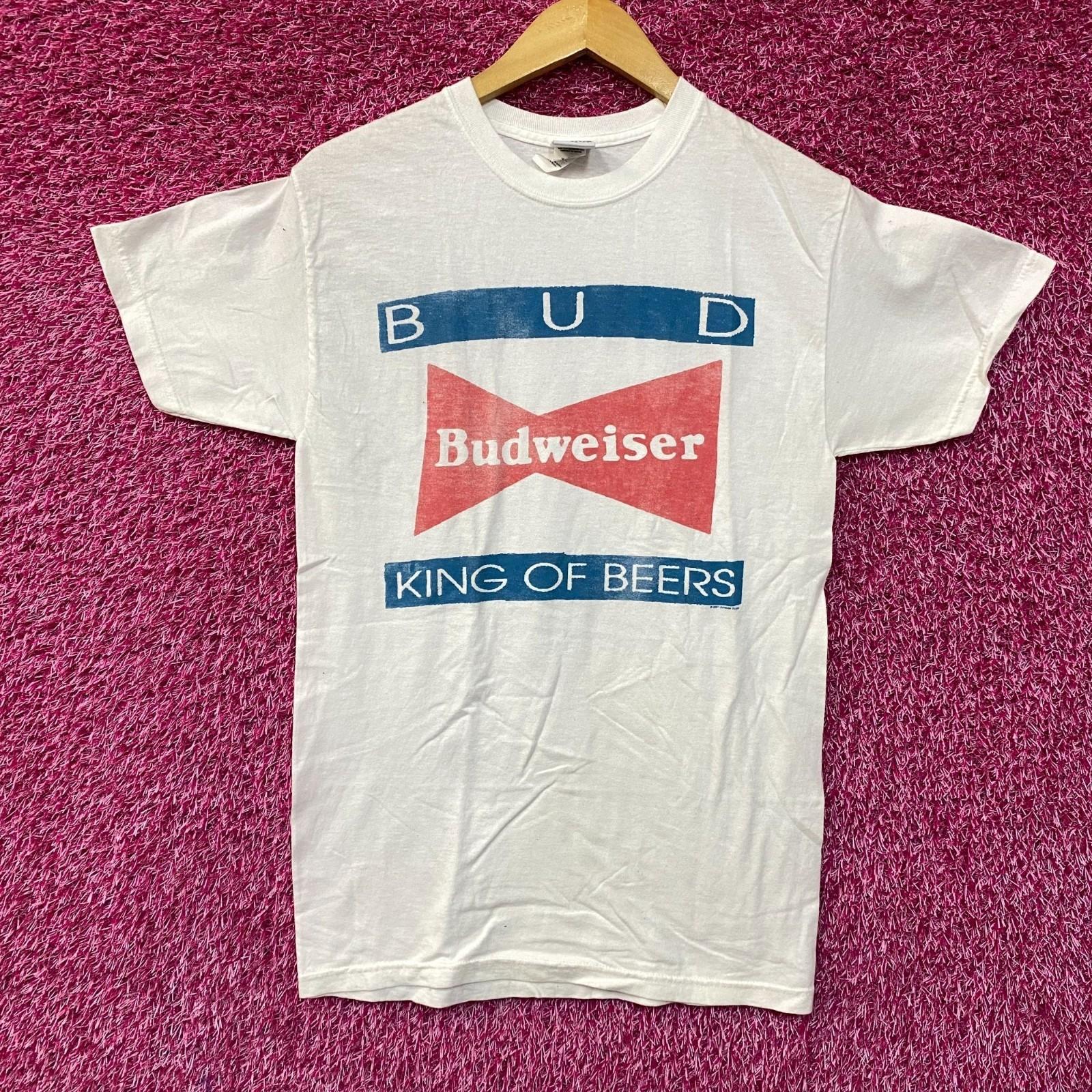 Budweiser King Of Beers Bowtie Logo Bud Graphic Design T-Shirt Extra Small XL