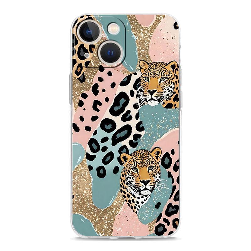 

Phone Case For iPhone 17 Cases iPhone Air 16 15 12 13 14 Pro Max 15 Plus 16Pro iPhone11 Clear Cover Pink Leopard Print Pattern iPhone 16 Plus
