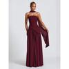 Dames Bandeau Top Effen Kleur Jurk met Split Modieus en Sexy Halter Hoge Split Lange Jurk Nieuw