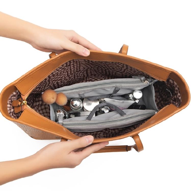 Versatile Travel Toiletry Bag with Double Zipper Opening Insert Bags Organizer
