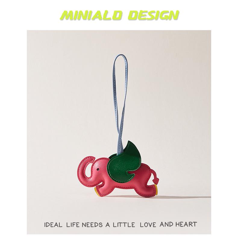 Playful Leather Dumbo Bag Charm Pendant