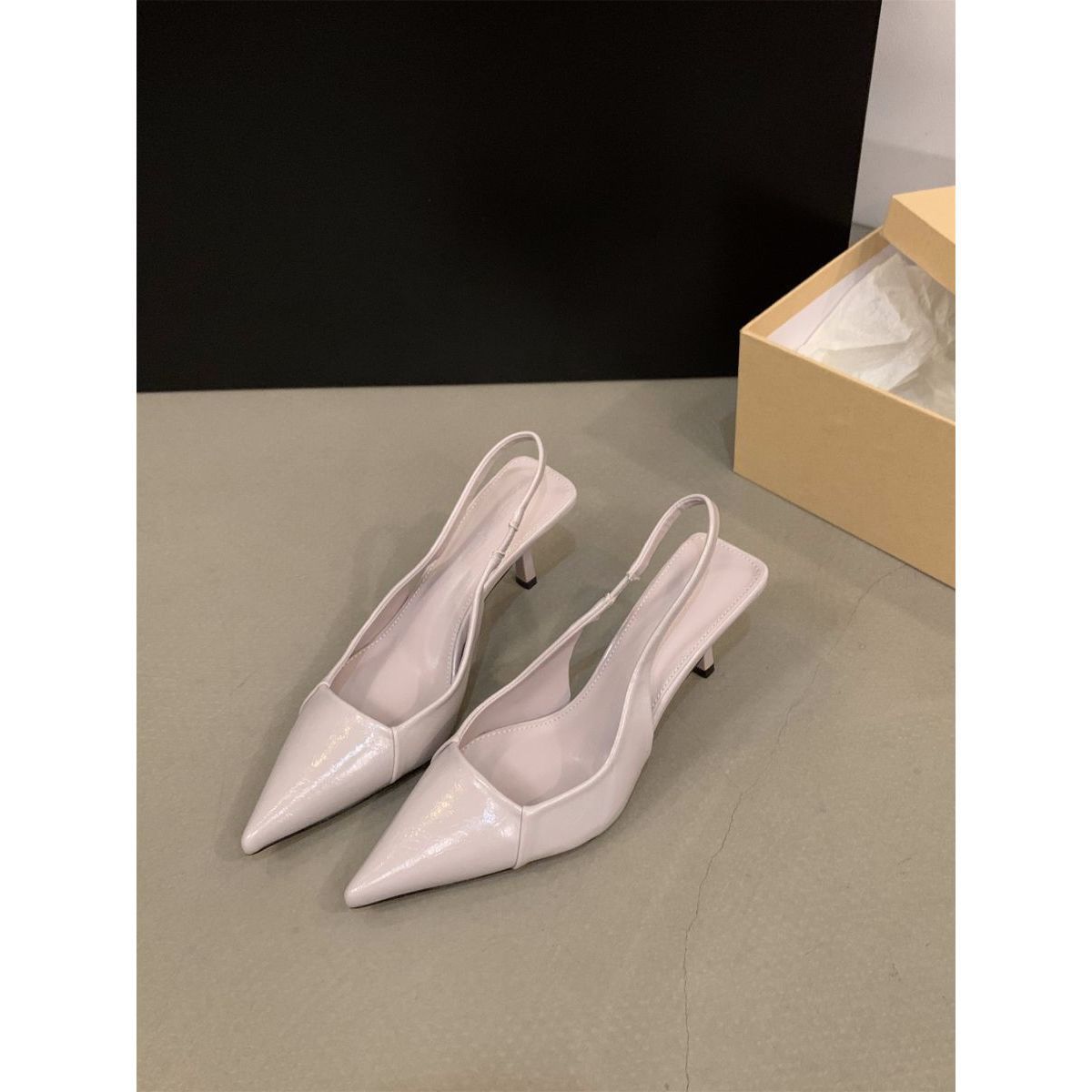 

Niche French Черные босоножки на высоком каблуке с завязками на шее Туфли-сандалии Fairy Shoes Temperament Pink Single Shoes 39 светло-фиолетовый