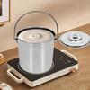 12L Stainless Steel Bucket w/ Lid, Durable 1mm Thick Metal Pail, Multi-Purpose Storage Container for Kitchen,Camping,Outdoor Use