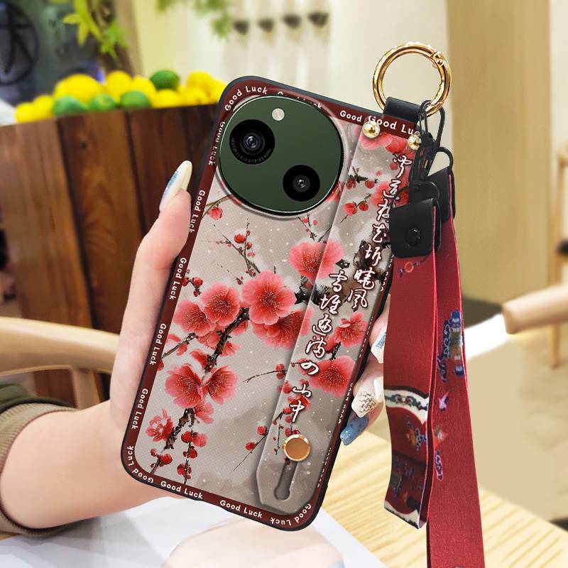 Wrist Strap Lanyard Phone Case For Sharp Aquos R9/SH-51E Wristband Kickstand Waterproof Fashion Phone Holder Silicone