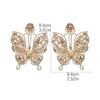 High Fashion Coloured Glass Rhinestone Butterfly Earrings Female Personalised Exaggerated Earrings 1 Pair