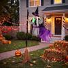 200 Cm Life Size Animated Flying Witch Halloween Decorations Outdoor Indoor Scary Halloween Animatronics Decor