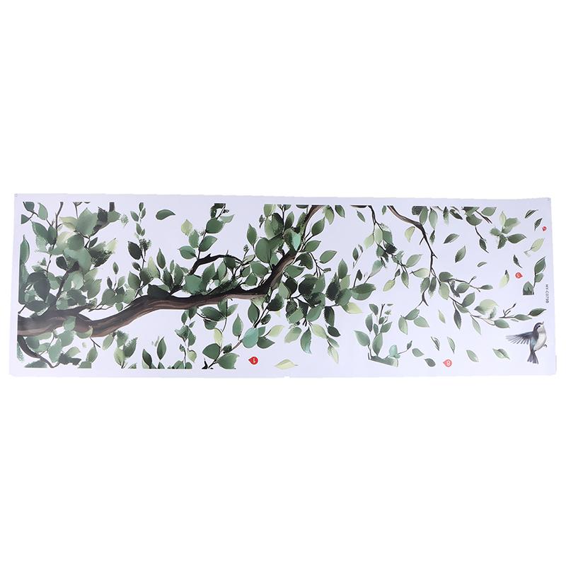2Pcs/Set Removable Self Adhesive Stickers Tree Branches Leaves Birds Wall Stickers Bedroom Living Room Decoration Accessories