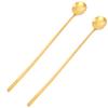 2Pcs Premium Stainless Steel Coffee Spoons Long Handle Dessert Spoons for Bar Home Party Ice Cream Drink Mixing Tools