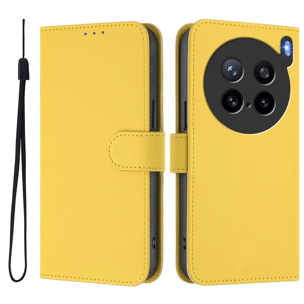 For vivo X200s 5G Case Solid Color Wallet Leather Phone Cover with Strap