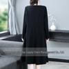 2025 Spring Retro Embroidered Long Sleeve Plus Size Slimming Dress for Middle-Aged Women