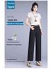 Women's Summer 2025 Cotton Slim-Fit High-Waisted Wide-Leg Cropped Pants