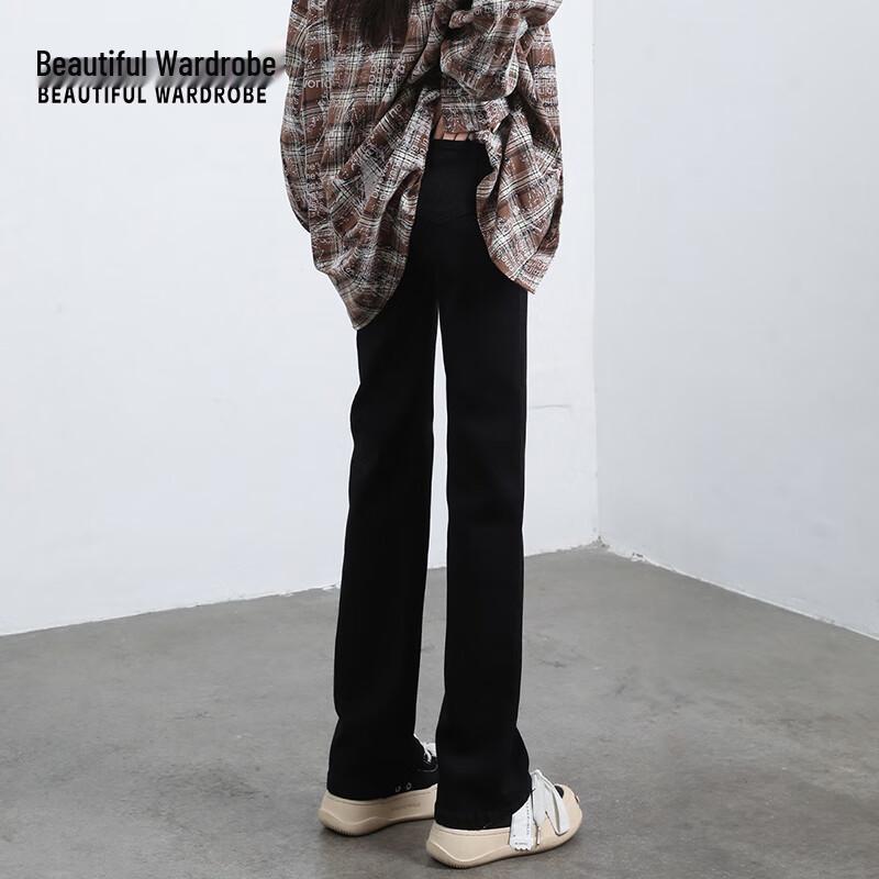Beautiful Wardrobe Women's Slim Straight High-Waist Jeans